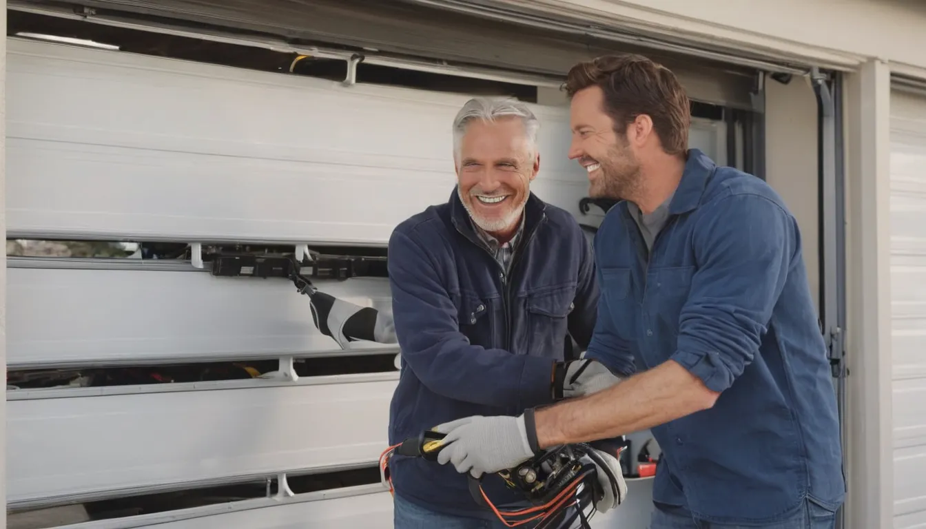 A provider inspecting garage door springs for a family in the Lebanon area